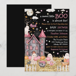 パステルハロウィン リトルブー ガール ベビーシャワー 招待状