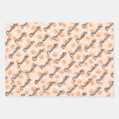 パステルハロウィーンチャイルドズネーム幽霊パンプキンス ラッピングペーパーシート (正面2)