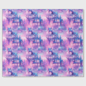 パステルハロウィーンパープルアンドピンクスハ不気味ウス ラッピングペーパー (フラット)