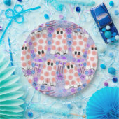 パステルハロウィーンフローラ幽霊 ペーパープレート (パーティー)