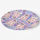 パステルハロウィーンフローラ幽霊 ペーパープレート (アングル)