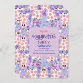 パステルハロウィーンフローラ幽霊 招待状 (正面/裏面)