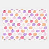 パステルハロウィーンベビー幽霊パンプキンズラベンダー ラッピングペーパーシート (正面3)