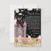 パステルハロウィーンリトルブガールベビーシャワー サンキューカード (正面)
