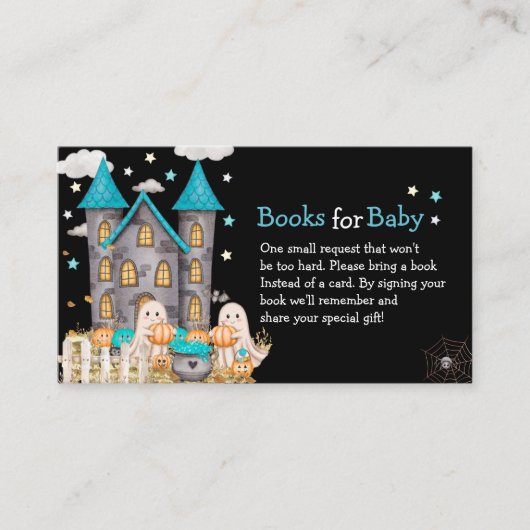 パステルハロウィーンリトルブボーイベビーシャワー エンクロージャーカード (正面)