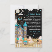 パステルハロウィーンリトルブボーイベビーシャワー サンキューカード (正面)