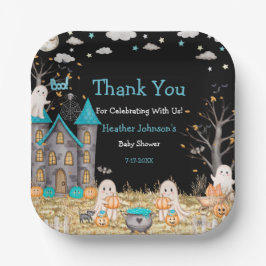 パステルハロウィーンリトルブボーイベビーシャワー ペーパープレート