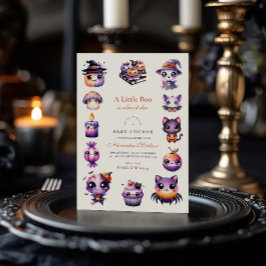 パステルハロウィーンリトルブーテーマベビーシャワー 招待状