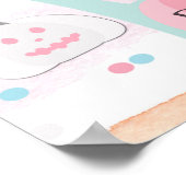 パステルハロウィーン幽霊誕生日ウェルカムサイン ポスター (角)