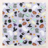 パステルハロウィーン ガラスコースター (正面)