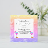 パステルハワイアンテーマバースデーパーティー 招待状 (スタンド正面)