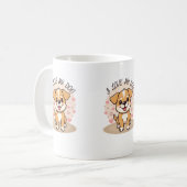 パステルハートがかわいい犬好きコーヒーマグ コーヒーマグカップ (正面左)