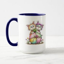 パステルハートのギフトを持つかわいい子猫たち マグカップ