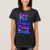 パステルハートの多言語ピースタイポグラフィ Tシャツ (正面)