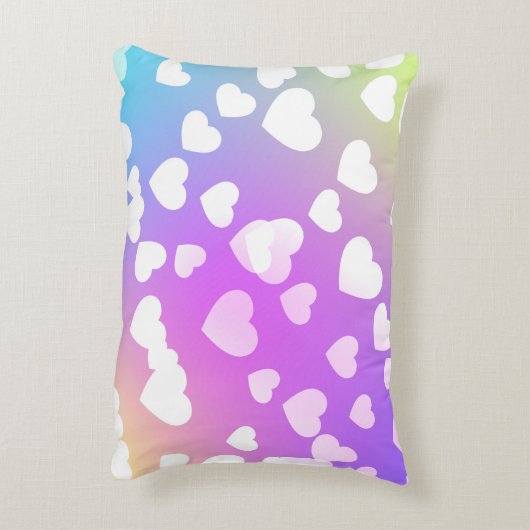 パステルハートアクセントパーソナライズされた枕。 アクセントクッション (裏面(縦))