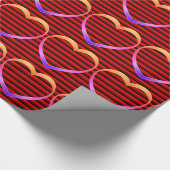 パステルハートストライプラッピング紙 ラッピングペーパー (角)