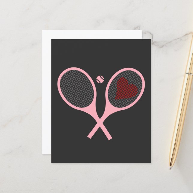 パステルハートテニスプレーヤーラケットボールデザイン (正面/裏面インサイチュ)