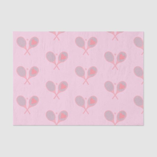 パステルハートテニスプレーヤーラケットボールデザイン 薄葉紙 (正面)