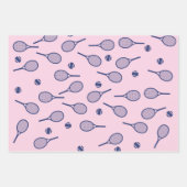 パステルハートテニスプレーヤーラケットボール名門私立校風の ラッピングペーパーシート (正面3)