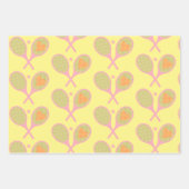 パステルハートテニスプレーヤーラケットボール名門私立校風の ラッピングペーパーシート (正面2)