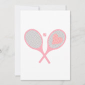 パステルハートテニスラケットアンドボールデザイン 招待状 (正面)