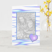 パステルハートデザイン（写真フレーム） カード (黄色い花)