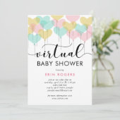パステルハートバルーンバーチャルベビーシャワー 招待状 (スタンド正面)