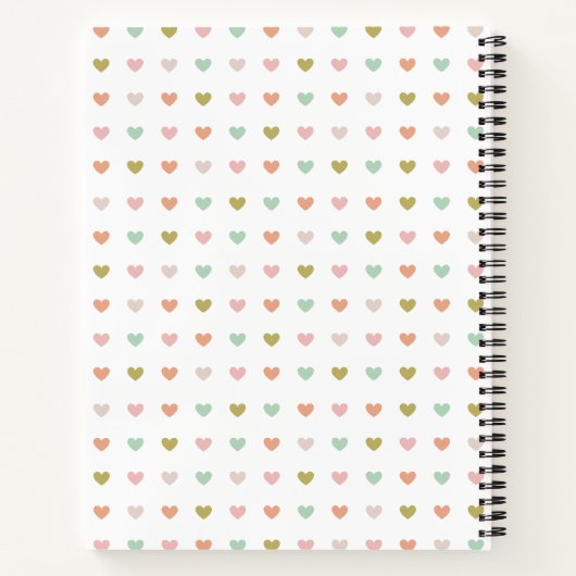 パステルハートパターンカスタムベビーフォト ノートブック (裏面)