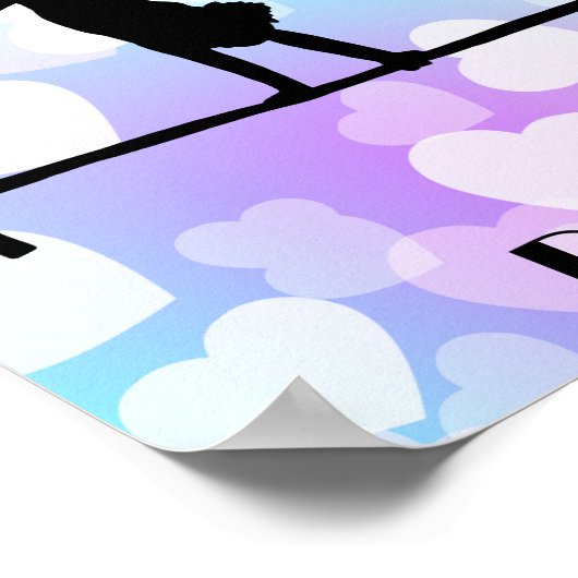 パステルハート体操パーソナライズされた ポスター (角)