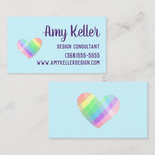 パステルハート名刺 名刺 (正面/裏面)