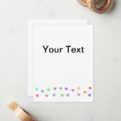 パステルハート形状パターン ノートカード (正面/裏面インサイチュ)