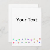 パステルハート形状パターン ノートカード (正面/裏面)