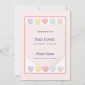 パステルハート招待状 招待状 (正面)