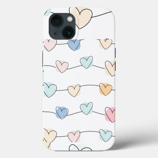 パステルハート文字列パターン | かわいいミニマル主義者 Case-Mate iPhoneケース (裏面)