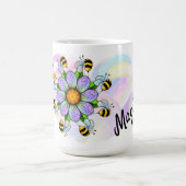 パステルハート背景マグカップで魔法のビー モーフィングマグカップ (中央)