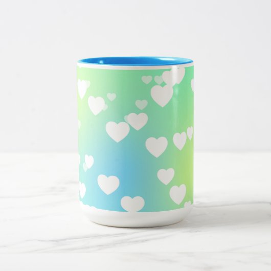 パステルハート2トンのコーヒー&ティーマグカップ ツートーンマグカップ (中央)