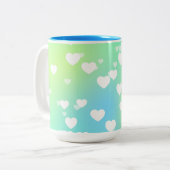 パステルハート2トンのコーヒー&ティーマグカップ ツートーンマグカップ (正面左)