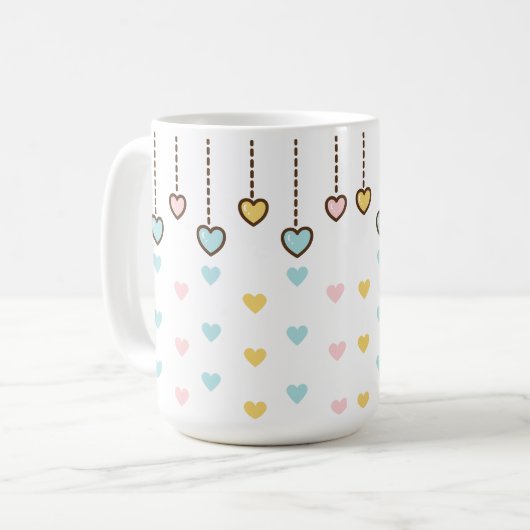 パステルハート。 コーヒーマグカップ (正面左)