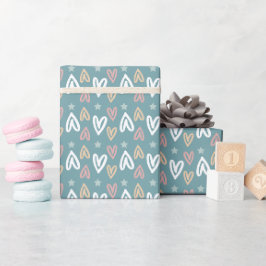 パステルハート ラッピングペーパー