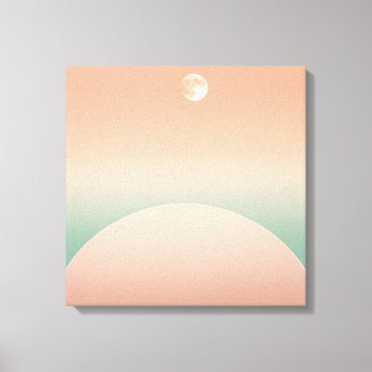 パステルハーフモーン&アーク – ミニマリストジオメトリック キャンバスプリント (正面)
