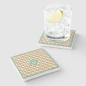 パステルハーレクインモノグラム幾何学ドリンク装飾 ストーンコースター (横)