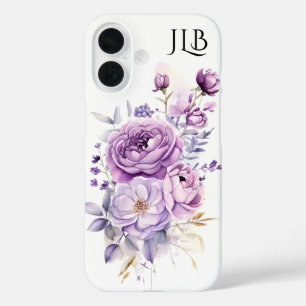 パステルバイオレットと氷の紫の花 iPhone 16ケース