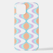 パステルバイオレットオレンジアクアブルーオージーホワイトウェーブ iPhoneケース (裏面)