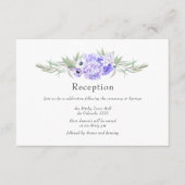 パステルバイオレットフローラウェディングレセプション エンクロージャーカード (正面)