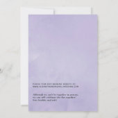 パステルバイオレットフローラオンライン結婚仮想 招待状 (裏面)