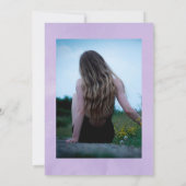 パステルバイオレットフローラシャンパーニュお祝いオブライフ 招待状 (裏面)