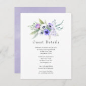 パステルバイオレット結婚フローラズゲスト詳細 エンクロージャーカード (正面/裏面)