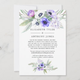 パステルバイオレット フラワーレジストリ  ゲストリスト縮小のお知らせ 案内状