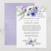 パステルバイオレット フラワー 縮小 ゲストリスト 案内状 (正面/裏面)