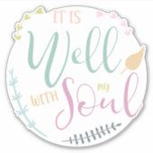 パステルバイブル引用文私の心は良い シール (正面)